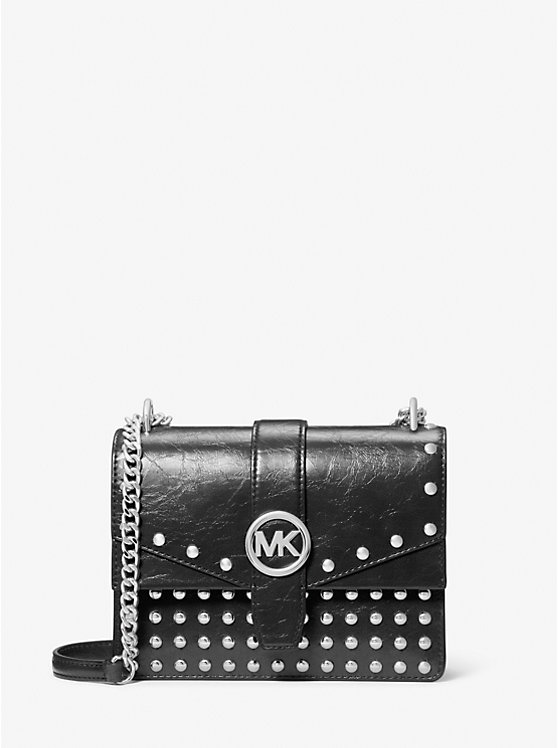 

Маленькая винтажная сумка через плечо Greenwich с заклепками Michael Kors, черный