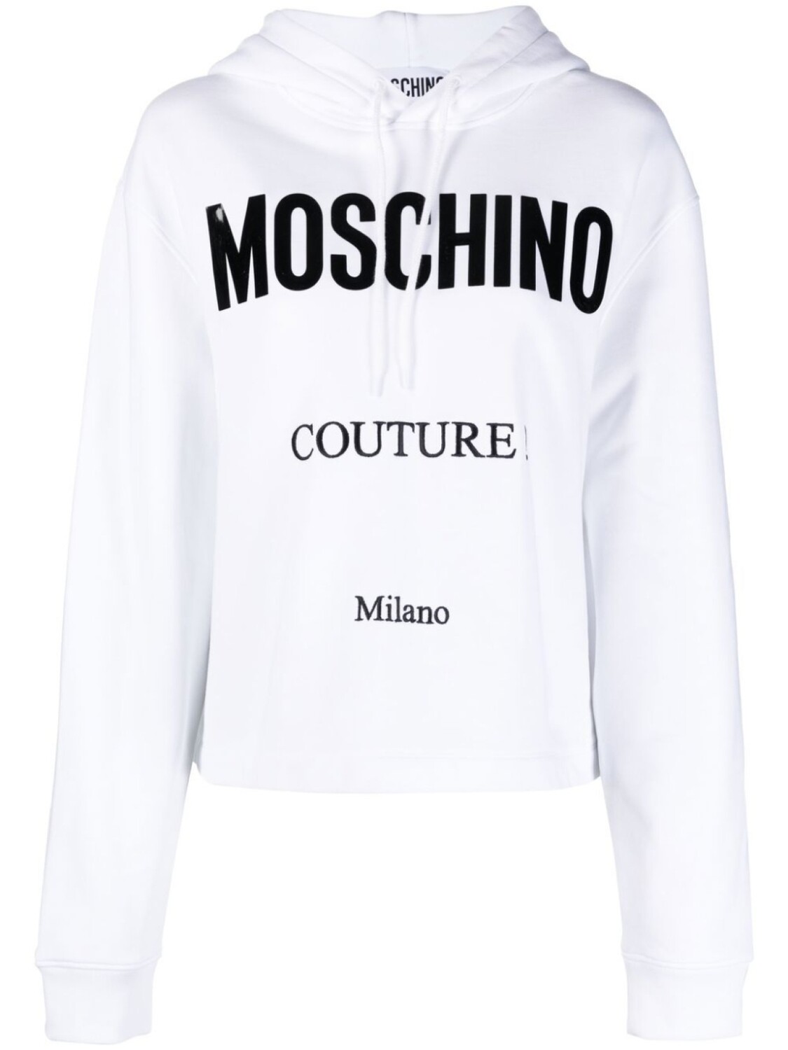 

Moschino укороченное худи с логотипом, белый