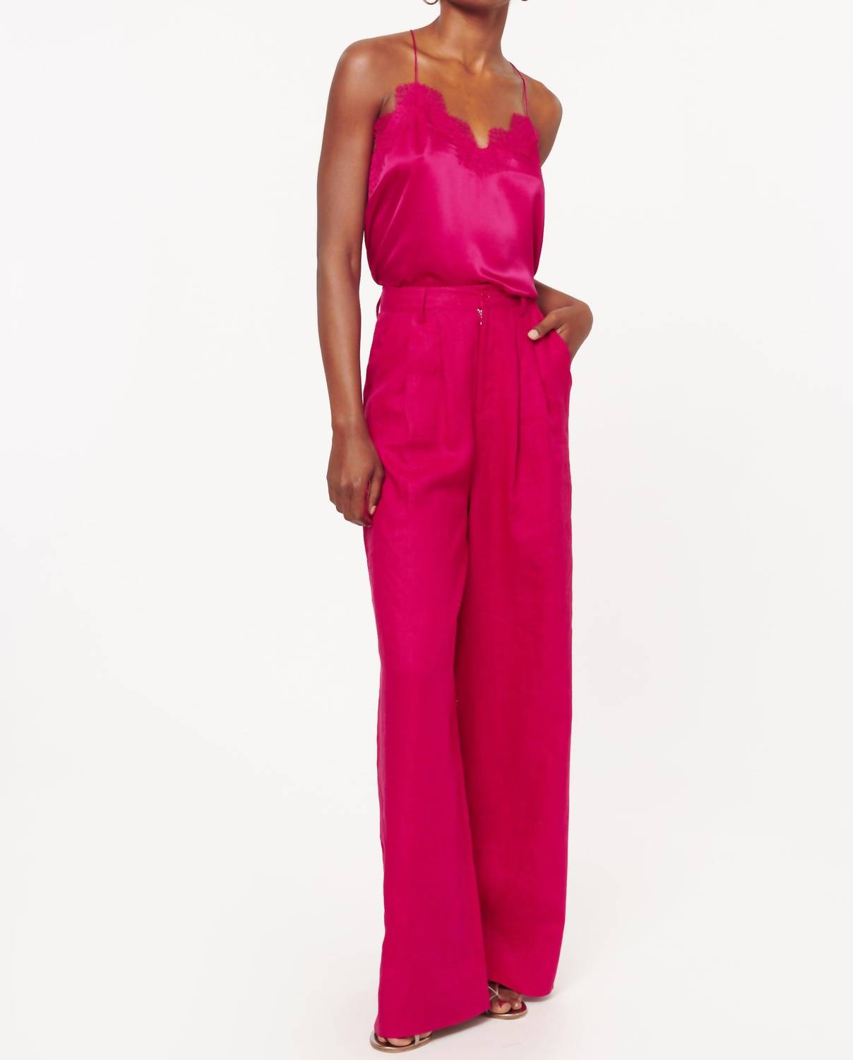 

Малиновая майка Racer Charmeuse Cami NYC