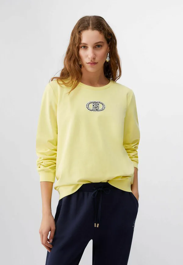 

Толстовка с отделкой из драгоценных камней Liu Jo, Yellow, Желтый, Толстовка с отделкой из драгоценных камней Liu Jo, Yellow