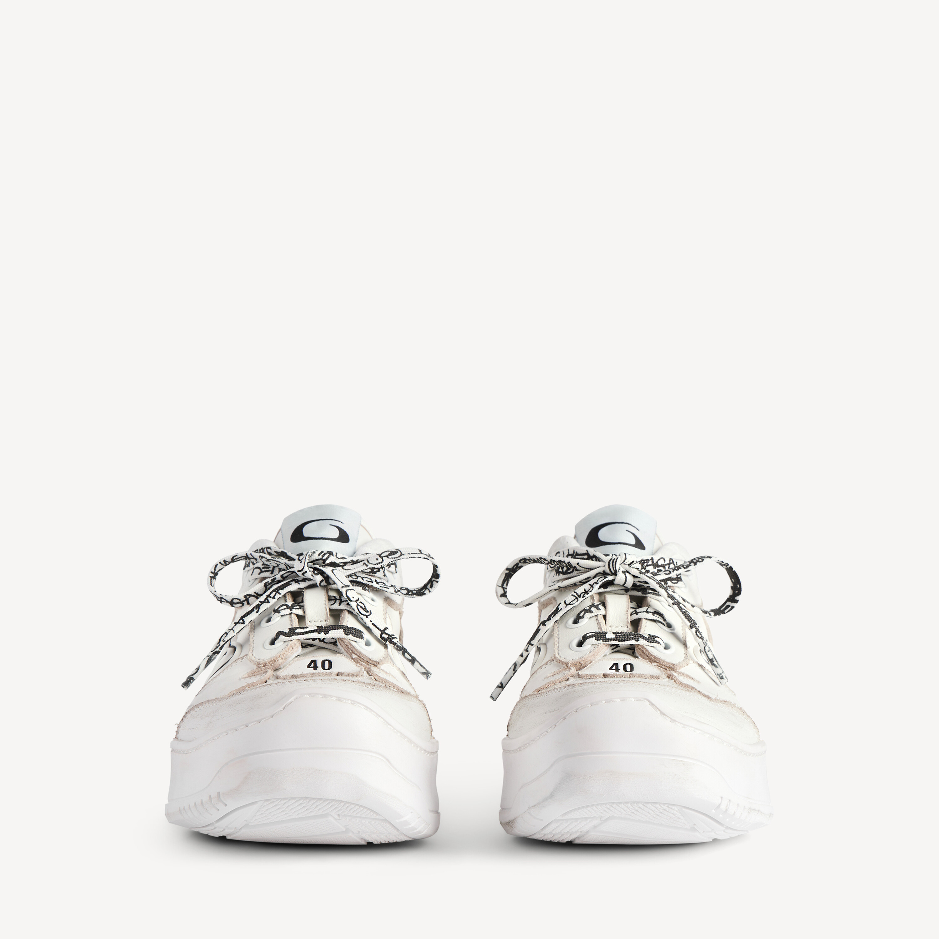 BALENCIAGA Женские кроссовки Hamptons на платформе белого цвета — фото 3