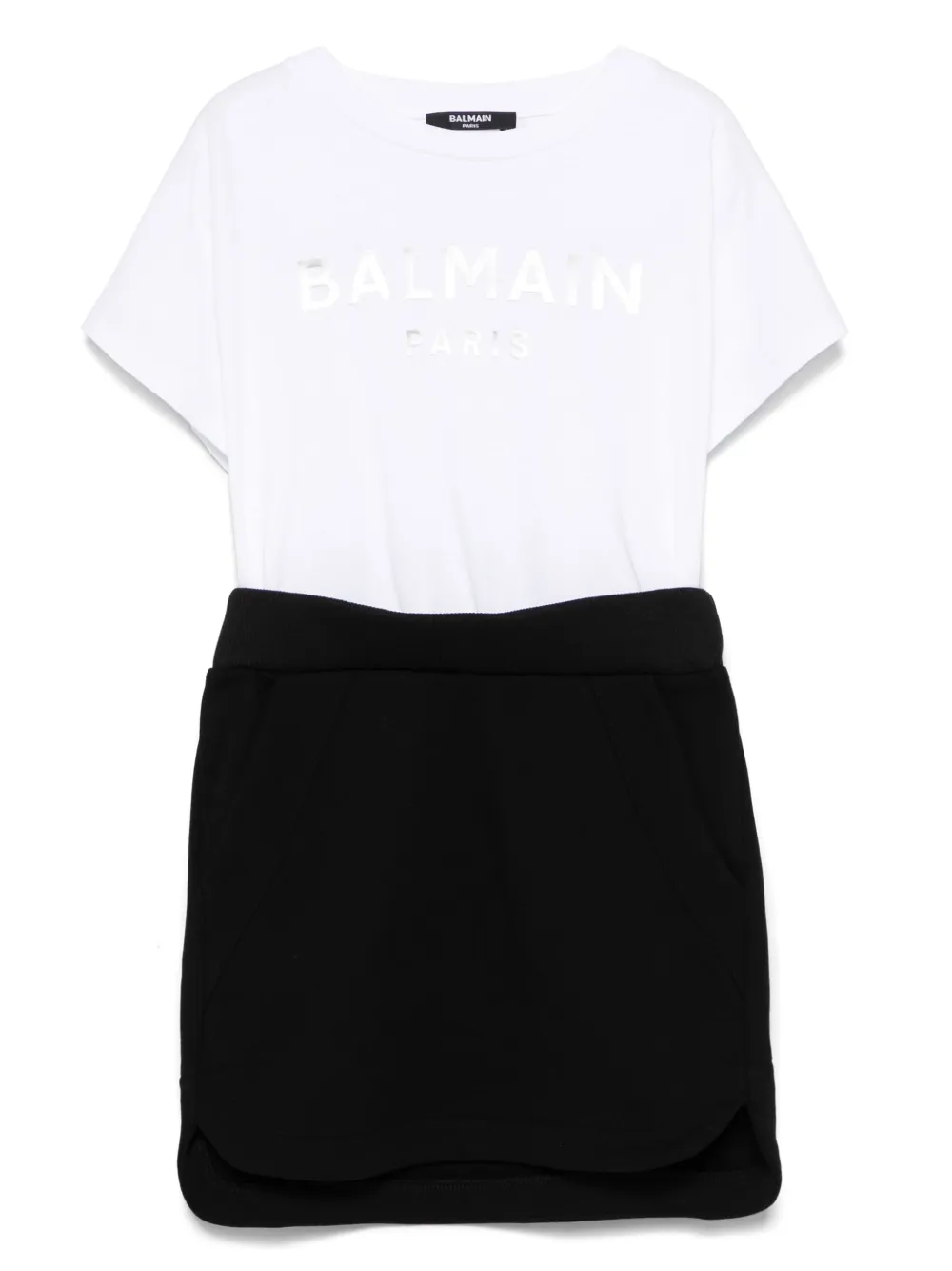 

Мини-платье с логотипом Balmain Kids, белый