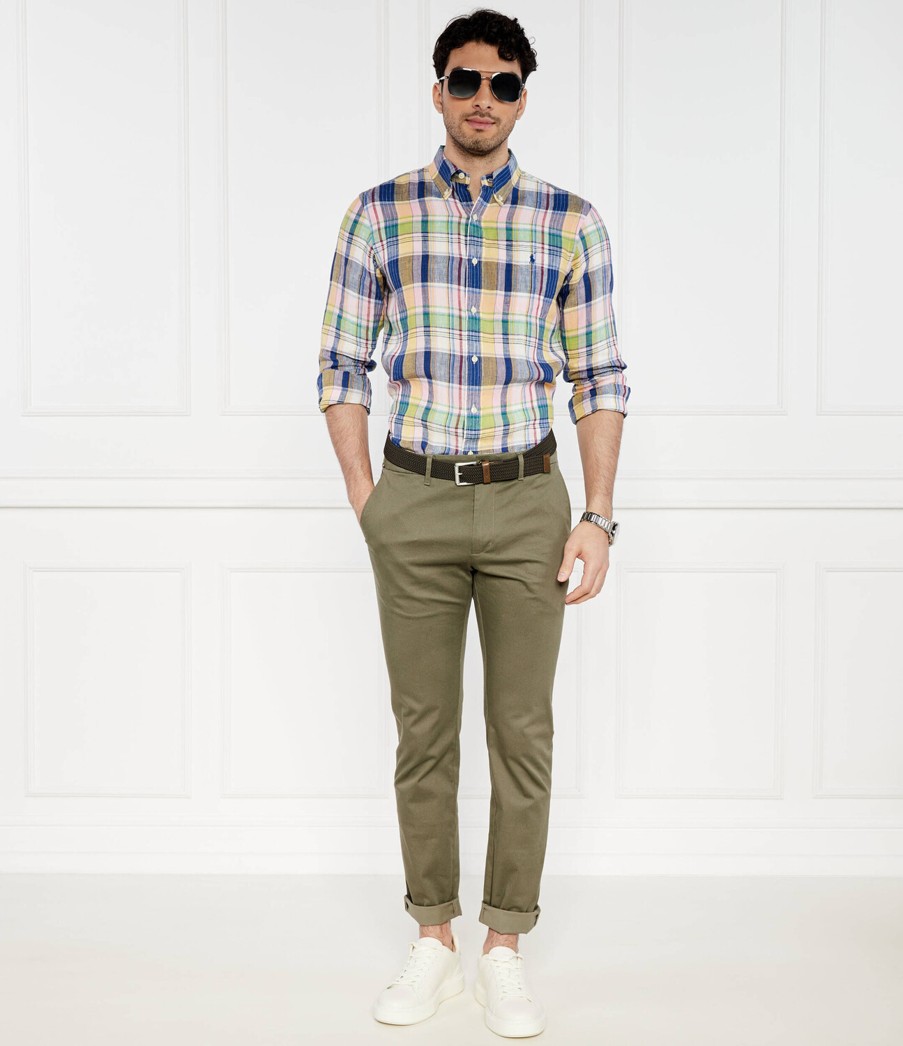 Льняная рубашка POLO RALPH LAUREN Custom fit, разноцветный — фото 2