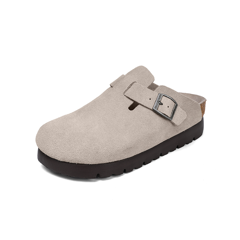ASFVLT SNEAKERS Женские тапочки с пробковой подошвой, бесшумные, устойчивые к истиранию и скольжению, с закрытым носком, желто-коричневые, цвет Yellow Brown — фото 2
