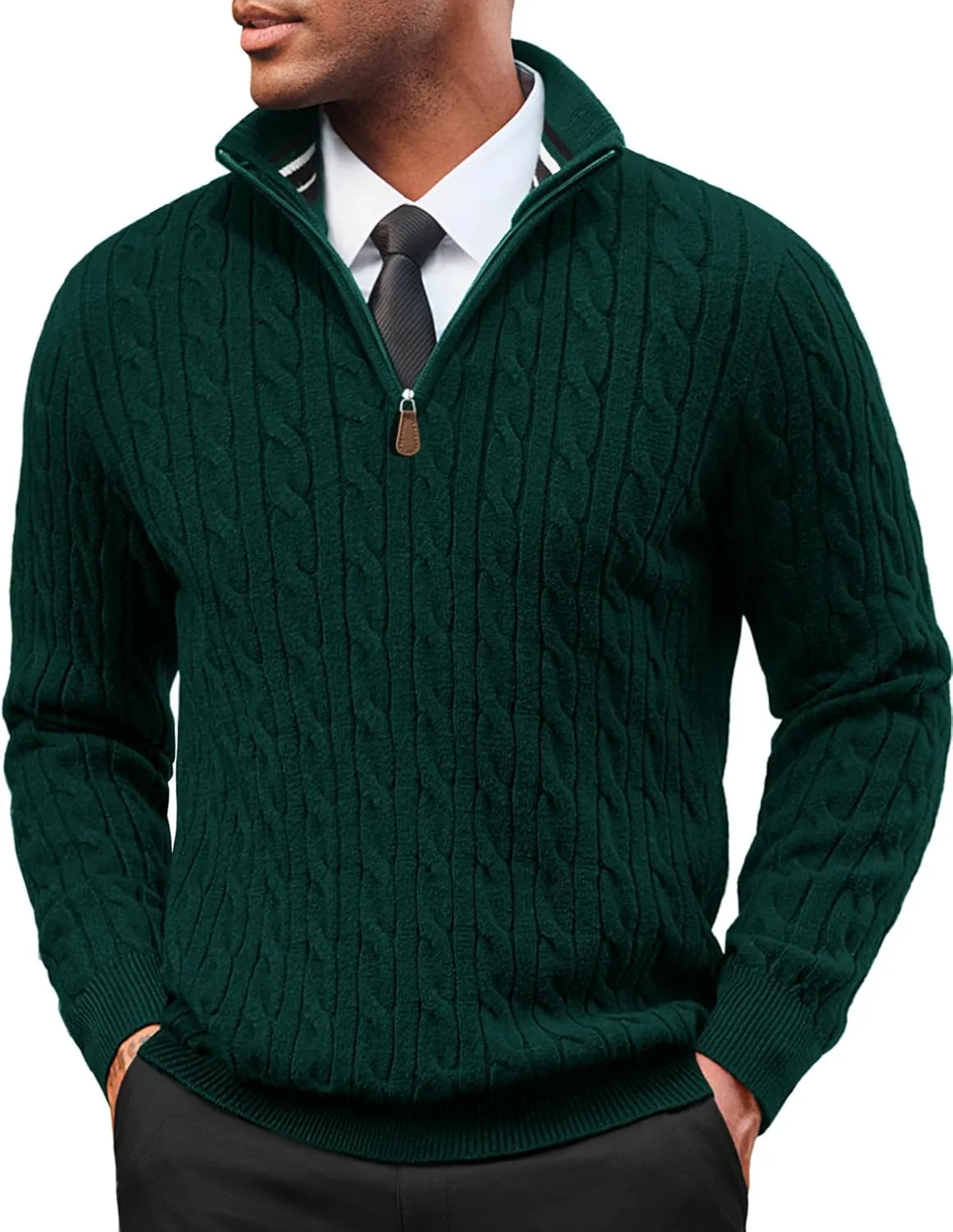 

Мужской свитер Paul Jones с воротником-стойкой и ажурным узором PJ PAUL JONES