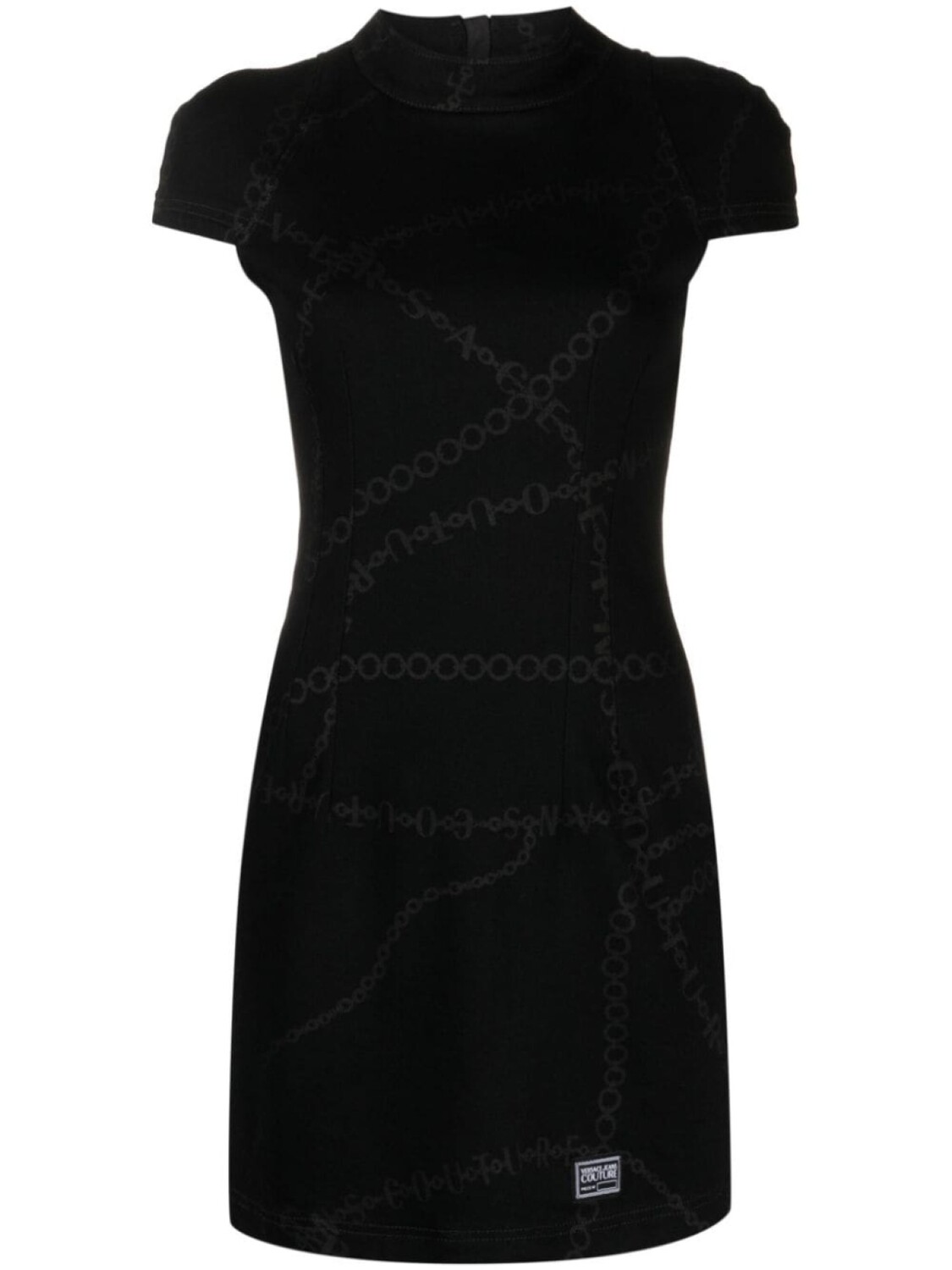 

Versace Jeans Couture платье с короткими рукавами и логотипом, черный