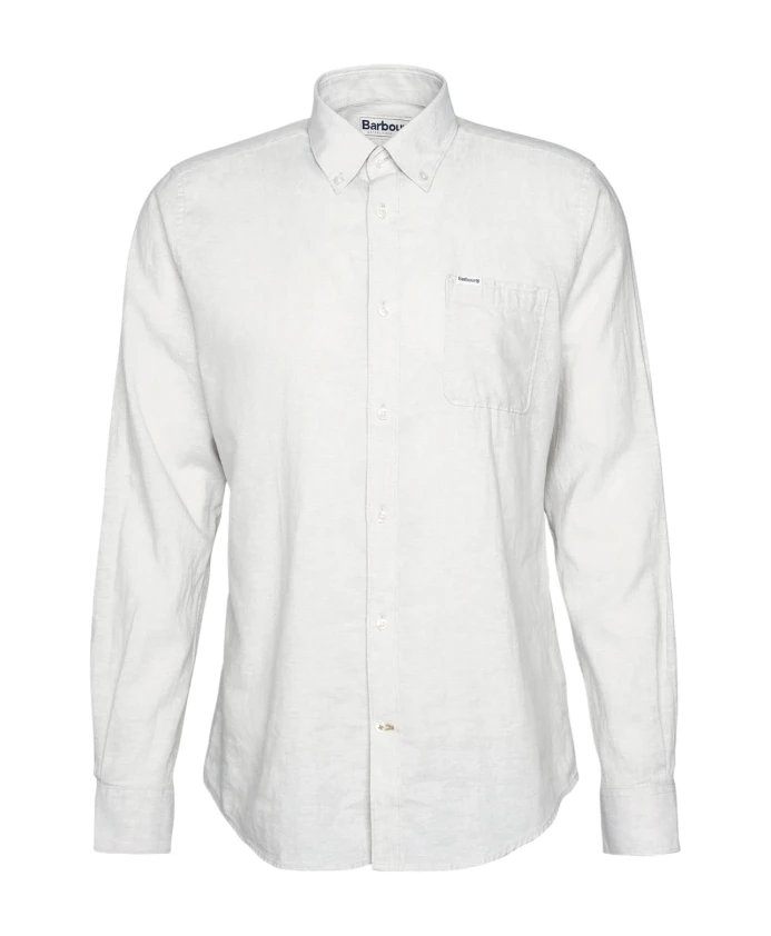 

Элегантная рубашка с длинными рукавами цвета слоновой кости. Barbour, белый