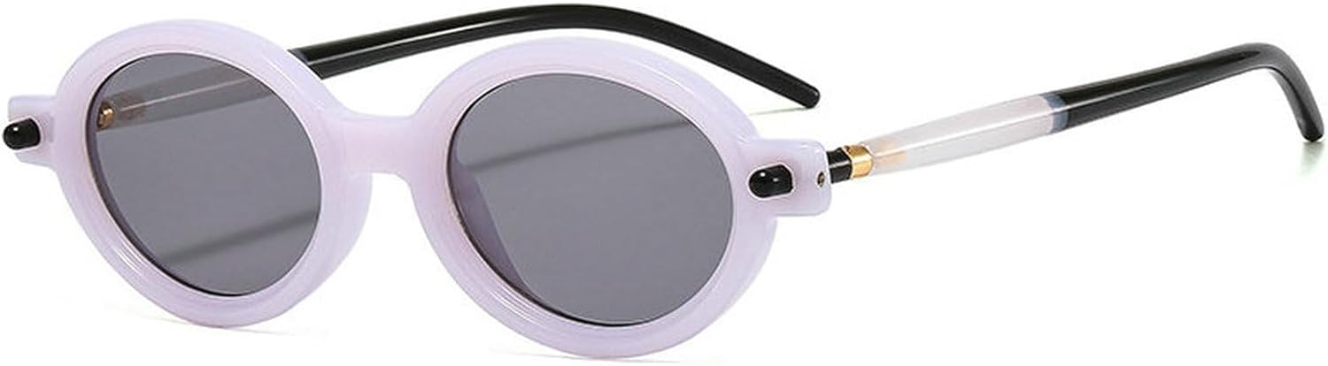 

Винтажные овальные солнцезащитные очки COTIA для женщин и мужчин, модные панк-очки в маленькой оправе, ретро-очки с заклепками, классические солнцезащитные очки, Purple