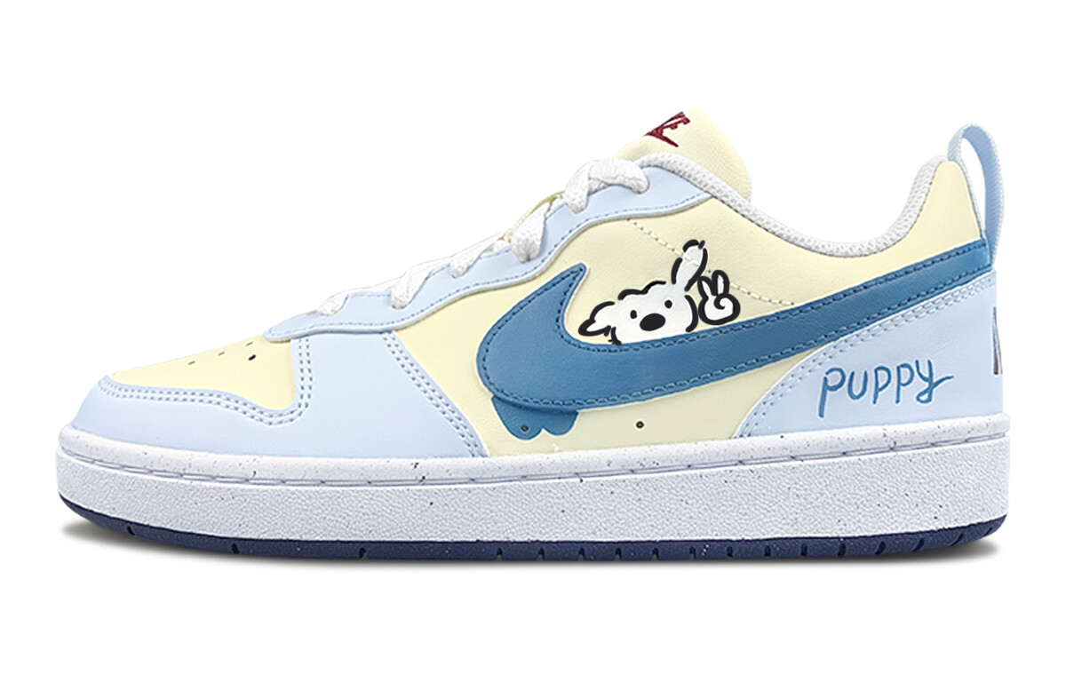 

Кроссовки для скейтбординга Court Borough Kids GS Low-top Синие/желтые/черные/белые Nike, белый