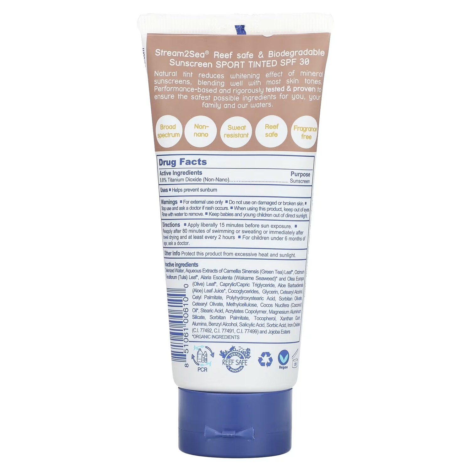 Солнцезащитное средство Stream2Sea Tinted Sunscreen Sport SPF 30, 90 мл — фото 2