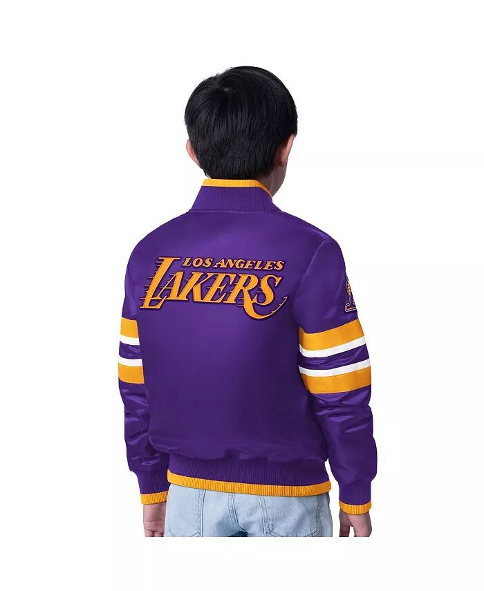 Куртка на кнопках для больших мальчиков и девочек, фиолетовая, Los Angeles Lakers Scout Varsity Starter — фото 2
