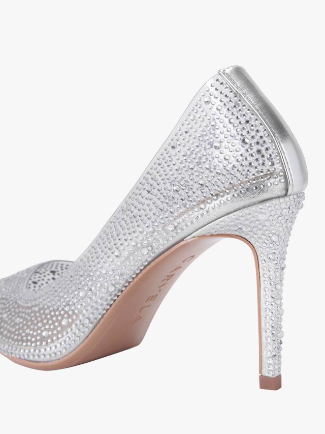 Виниловые туфли-лодочки lovebird на высоком каблуке Carvela, серебряный — фото 4
