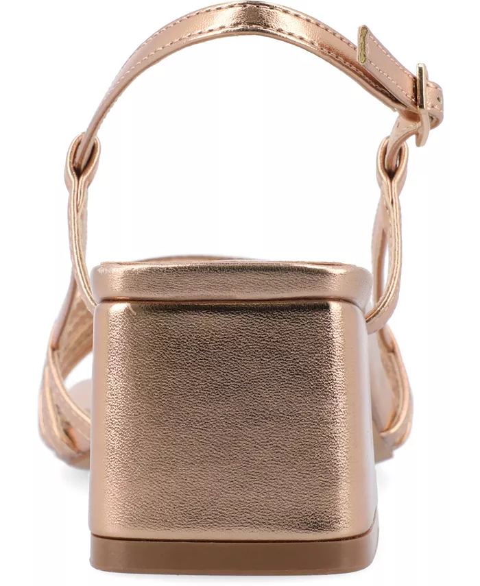 Женские сланцы Shayana на платформе с ремешком на щиколотке Journee Collection, мультиколор — фото 3