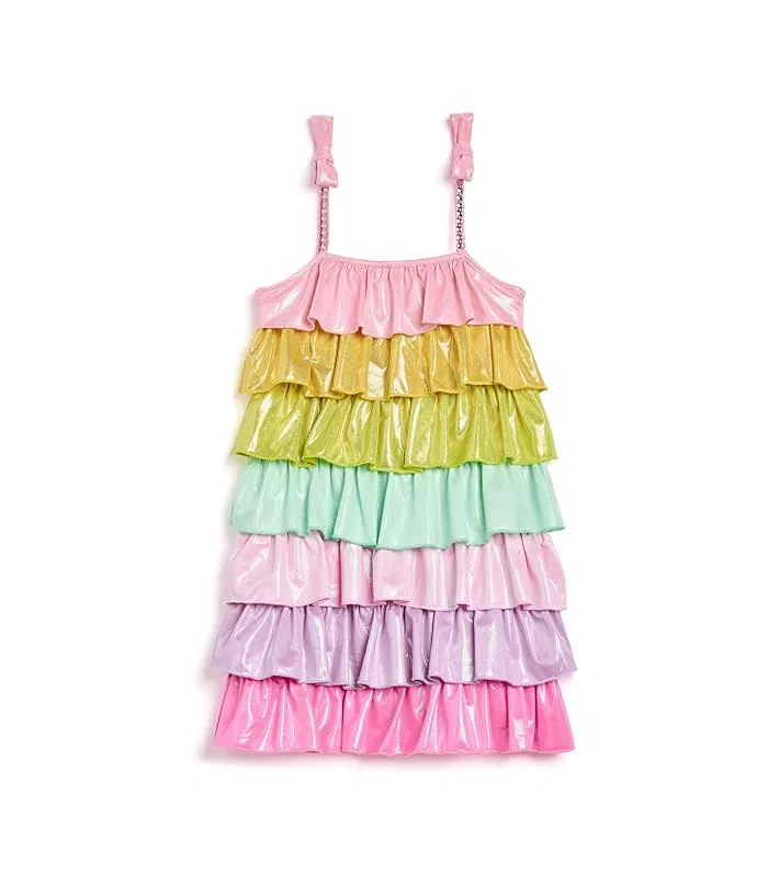 Платье с ярусами Rainbow Tiered Shimmer Dress Lola and The Boys, Multi
