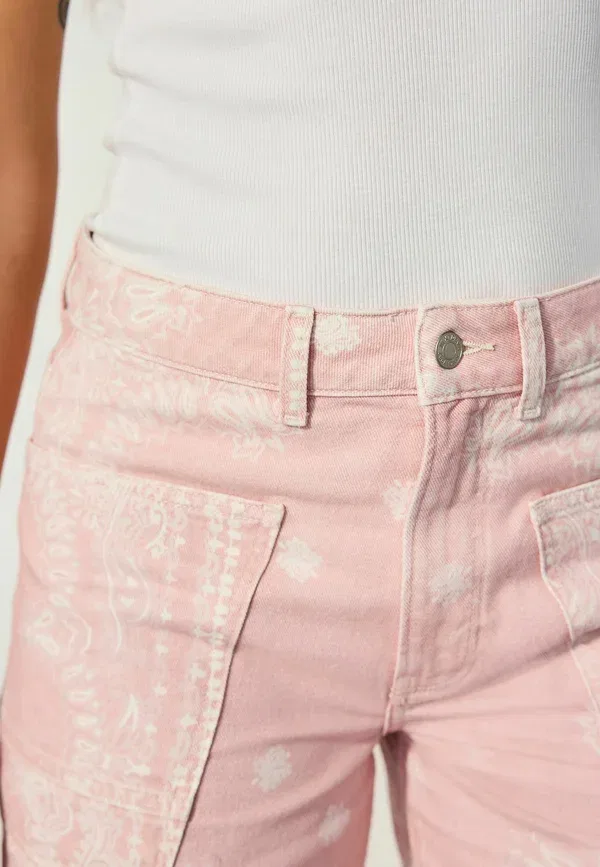 Шорты джинсовые Next, pink bandana print, розовый принт бандана — фото 2