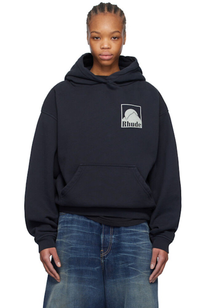 

Черная толстовка с капюшоном и значком Moonlight Rhude