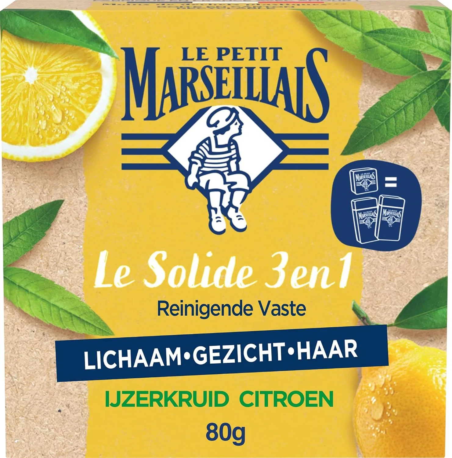 Твердый шампунь-гель 3-в-1 Le Petit Marseillais с вербеной, 80 г Le Petit Marseillais