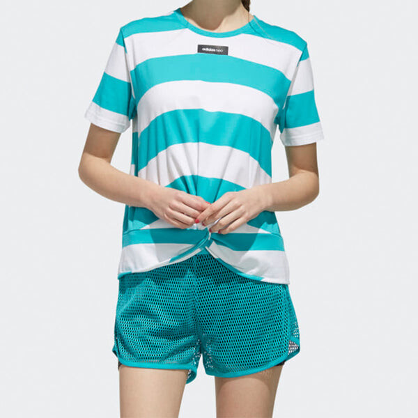 Футболка adidas neo CS TSHIRT Sports Round-neck Green, зеленый — фото 3