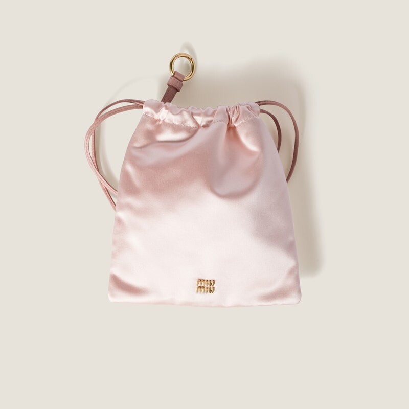 

Атласный клатч Miu Miu, розовый