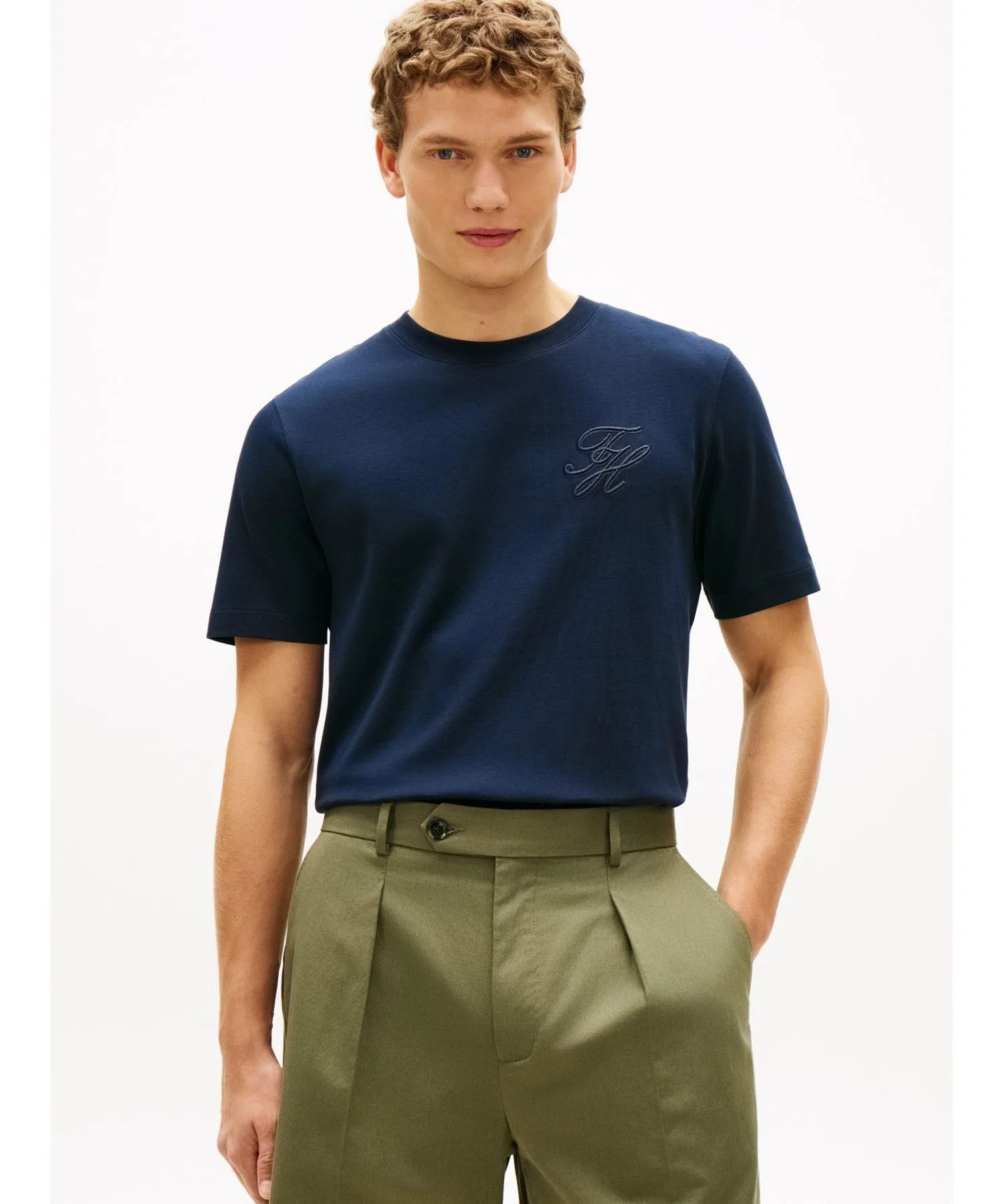 Мужская футболка Tommy Hilfiger интерлок с круглым вырезом мультиколор