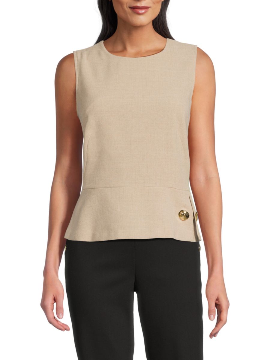 

Топ с пуговицами на талии Halston, хаки