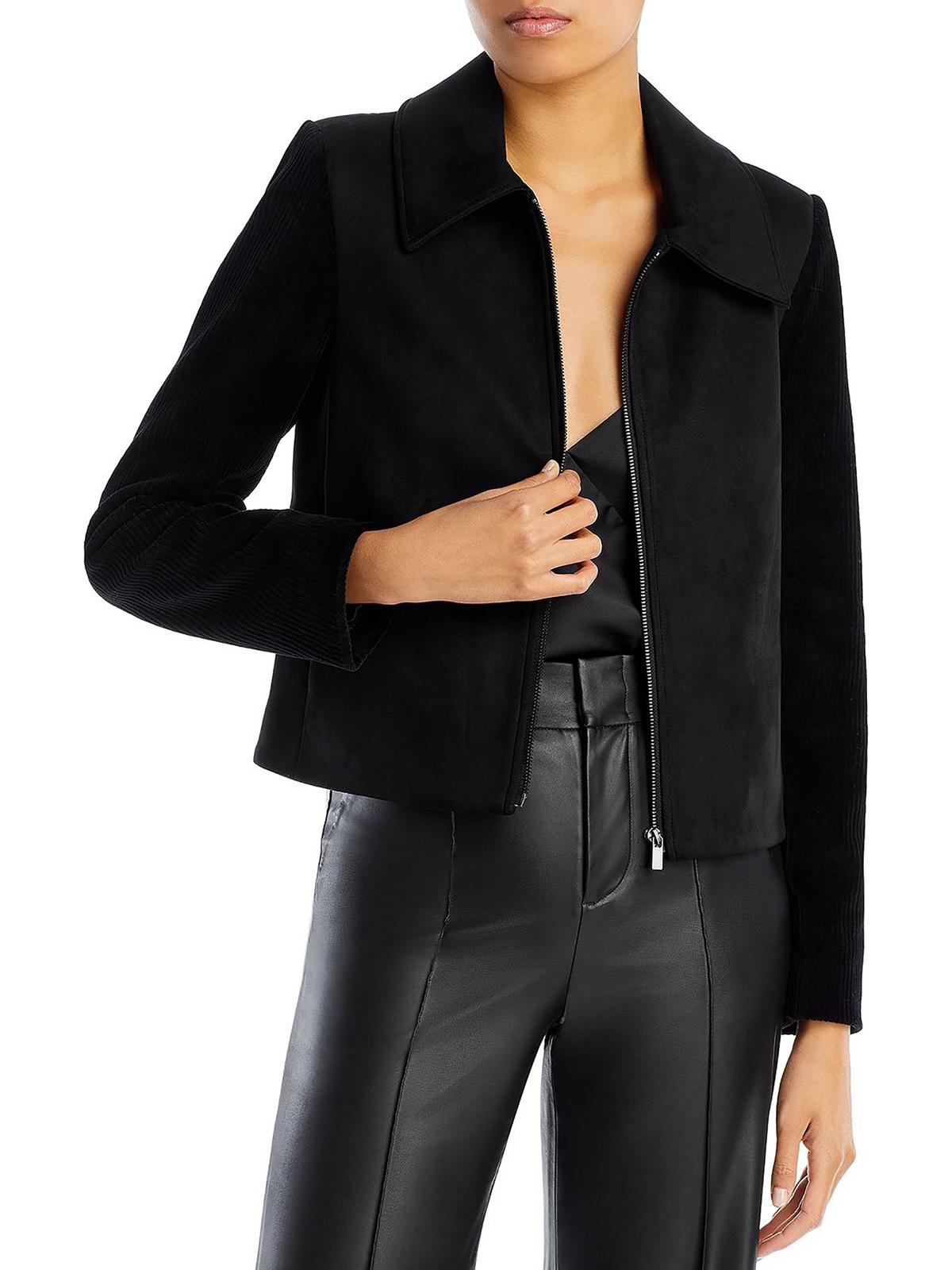 

Женская легкая куртка-бомбер из искусственной замши BCBGMAXAZRIA, черный