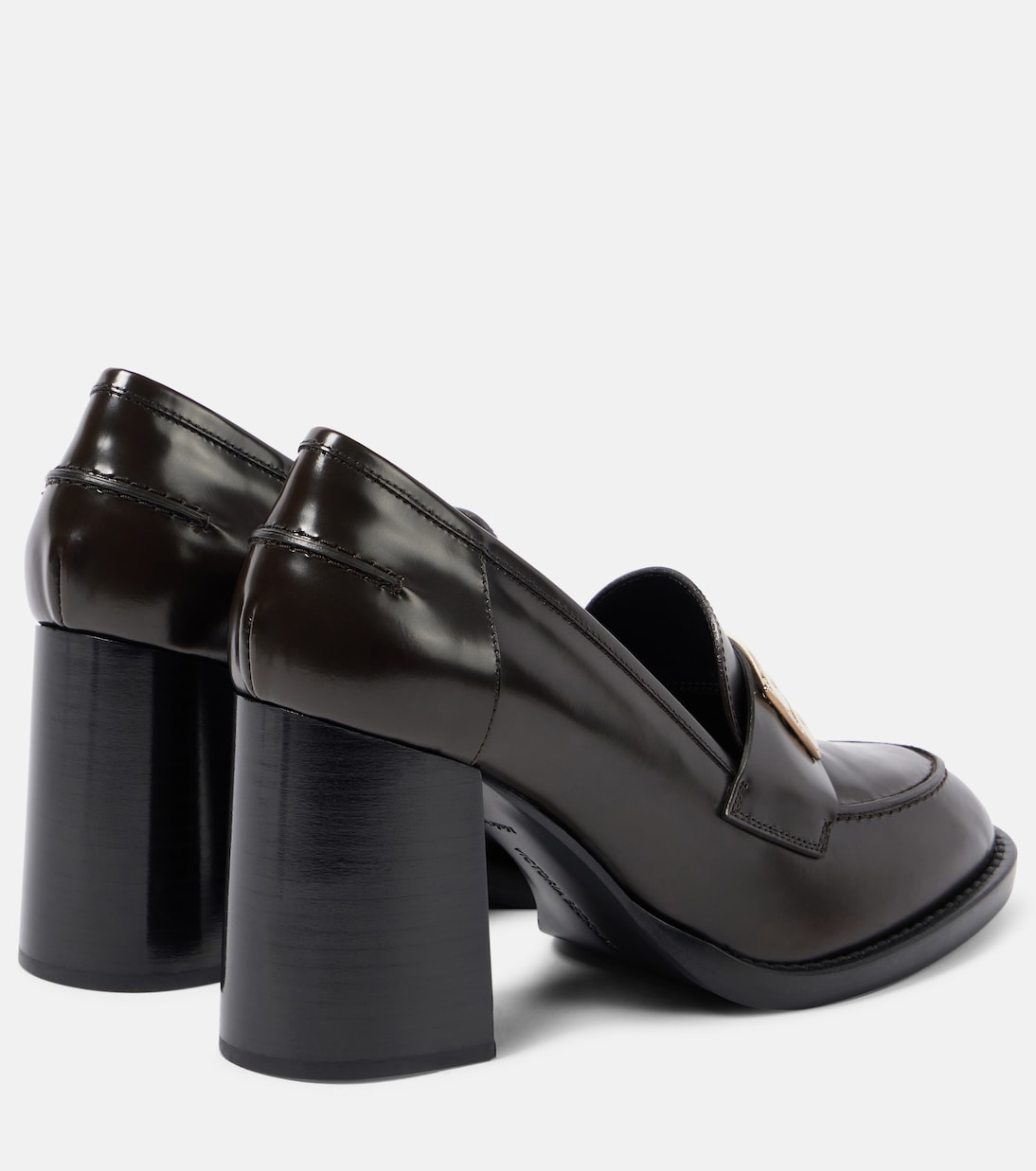 Туфли-лоферы из кожи с пряжкой B Victoria Beckham, Coffee Liqeur — фото 2