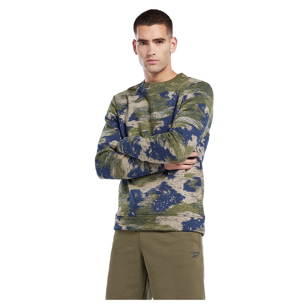 

Толстовка Reebok Identity Modern Camo Fleece Crew, зеленый