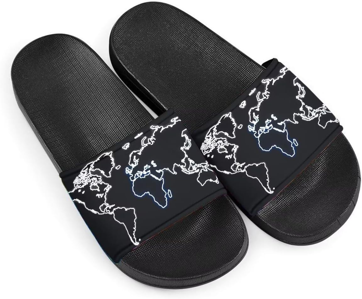 

Женские шлепанцы с мягкой подошвой, нескользящие, летние домашние тапочки для взрослых девушек и мальчиков, слипоны, шлепанцы для душа, для общежития Getelinseng, World Map