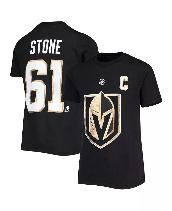 

Черная футболка Big Boys Mark Stone Vegas Golden Knights с именем и номером игрока Outerstuff, черный