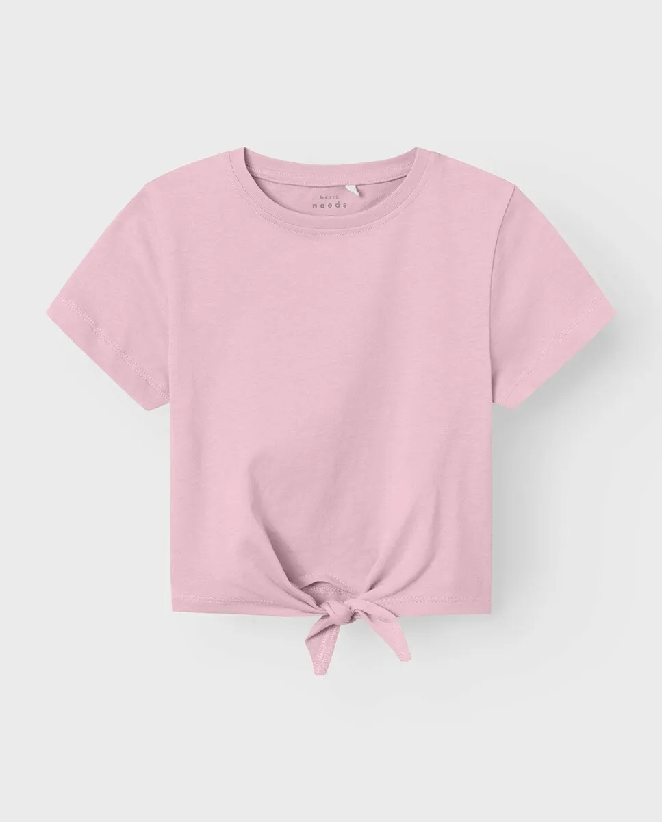 

Футболка с короткими рукавами и узлом name it, розовый