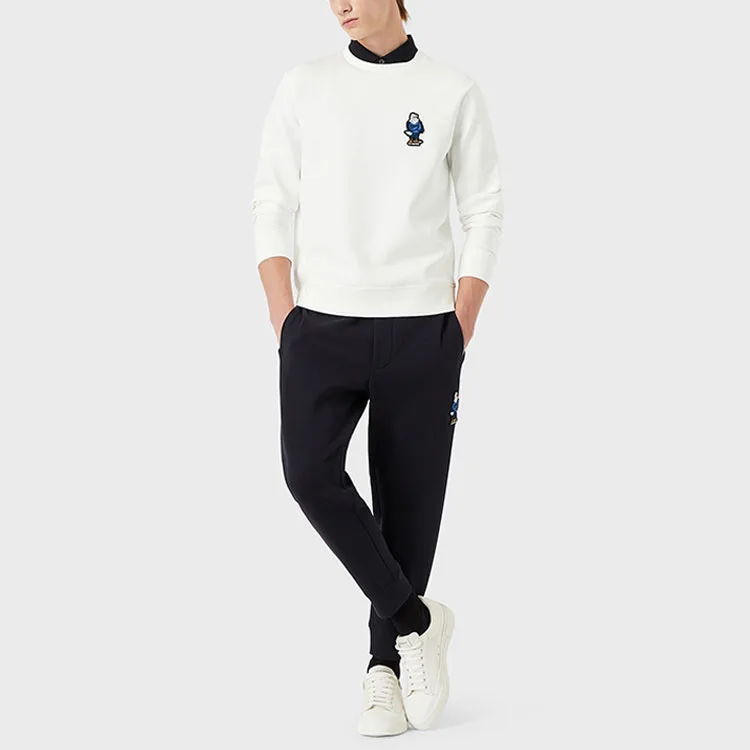 EMPORIO ARMANI Свитшот мужской белый Crew Neck Moderate Regular — фото 4