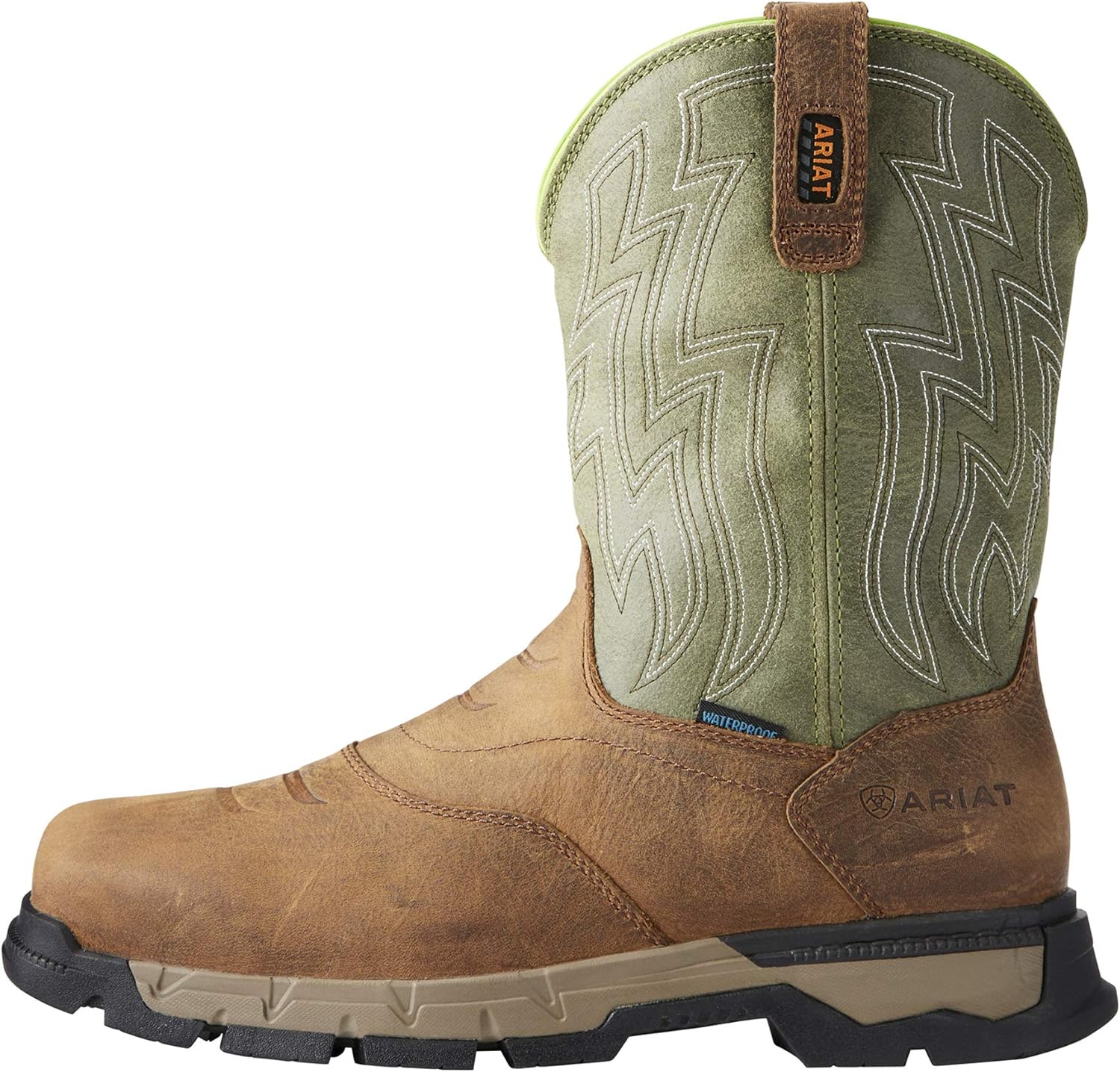 Рабочие ботинки Ariat Rebar Flex Western с водонепроницаемым композитным носком - мужские рабочие ботинки с квадратным носком, коричневый — фото 2