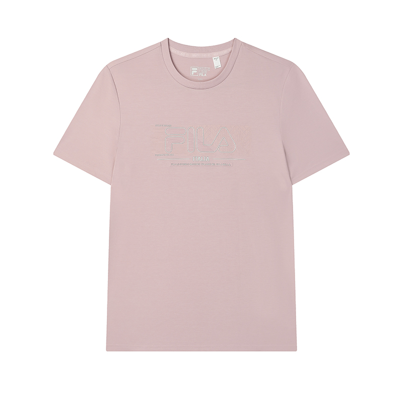 

FILA Футболка мужская светло-серый розовый