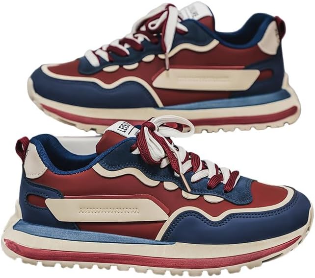 

Мужские стильные повседневные кеды с удобными шнурками и мягкой подошвой, подходят для прогулок на свежем воздухе и деловых поездок в любое время года Hoalox, красный