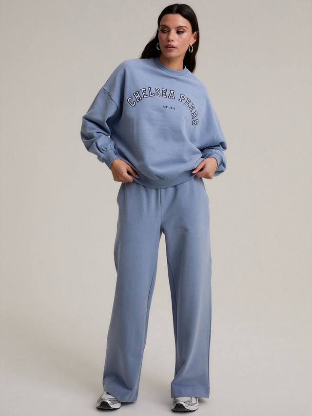 

Прямые джоггеры из чистого органического хлопка Chelsea Peers, Petrol Blue