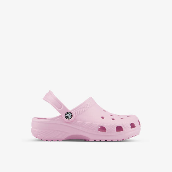 

Классические резиновые сабо с фирменным тиснением Crocs, розовый