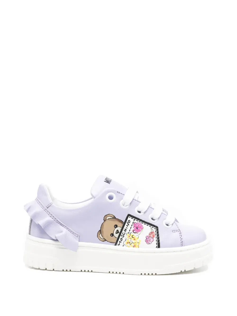 Кроссовки с оборками Moschino Kids, фиолетовый