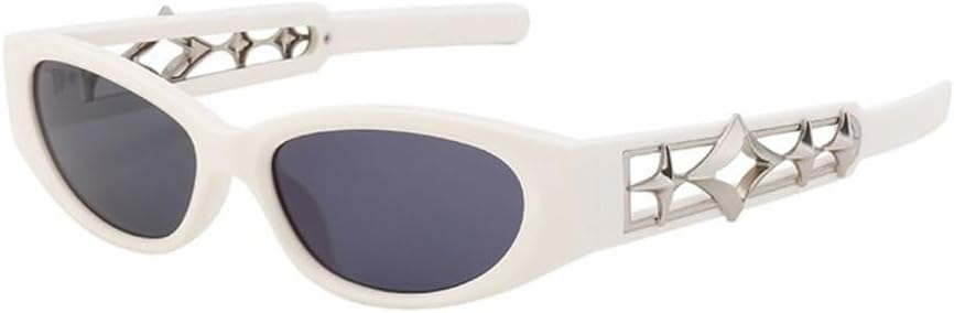 

Модные солнцезащитные очки «кошачий глаз» для женщин, роскошные солнцезащитные очки в маленькой оправе в форме звезды для мужчин, прямоугольные солнцезащитные очки TYUVIVO, C4beigegray