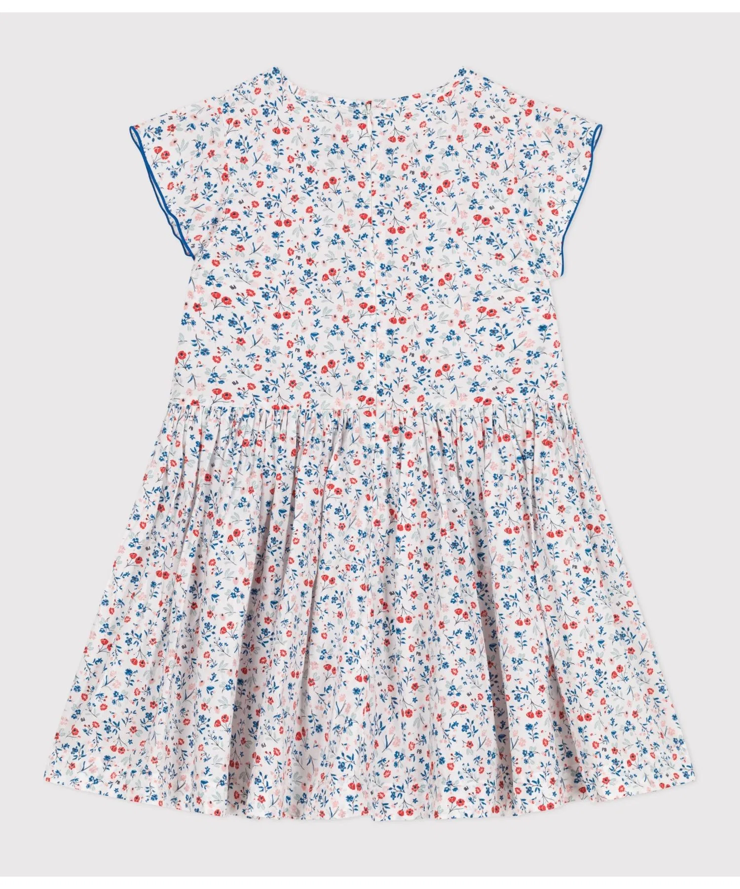 Детское платье с цветочным принтом PETIT BATEAU белое — фото 2