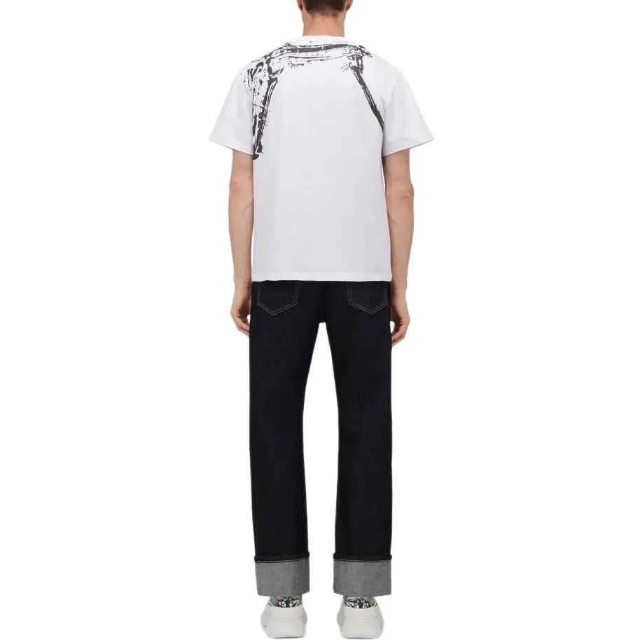 Футболка Fold Harness Crewneck Alexander McQueen, White — фото 4
