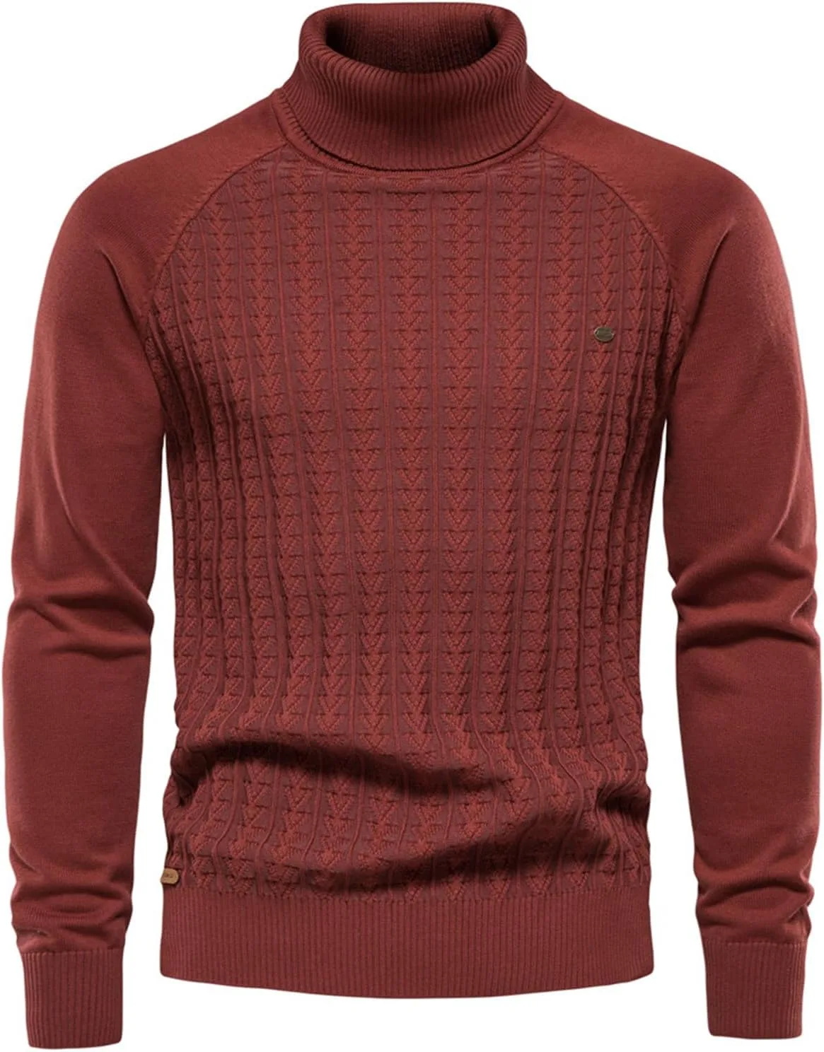 

Wankang мужской вязаный водолазка casual slim fit длинный рукав