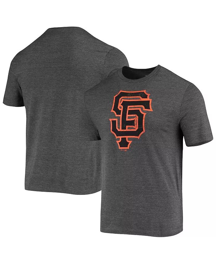 

Мужская футболка цвета уголь с выветренным официальным логотипом San Francisco Giants Tri-Blend Fanatics