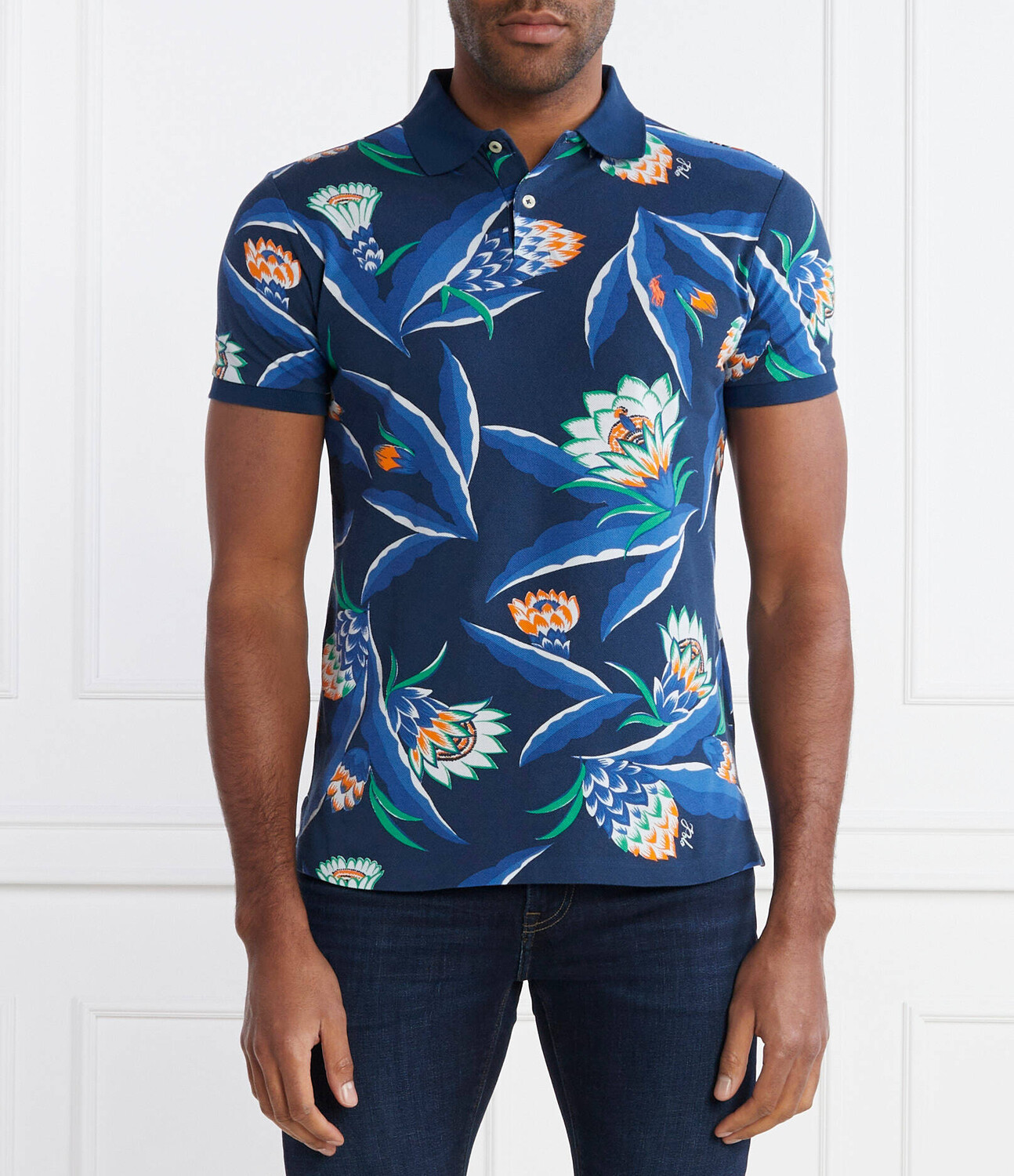 

Поло POLO RALPH LAUREN Custom slim fit, темно-синий