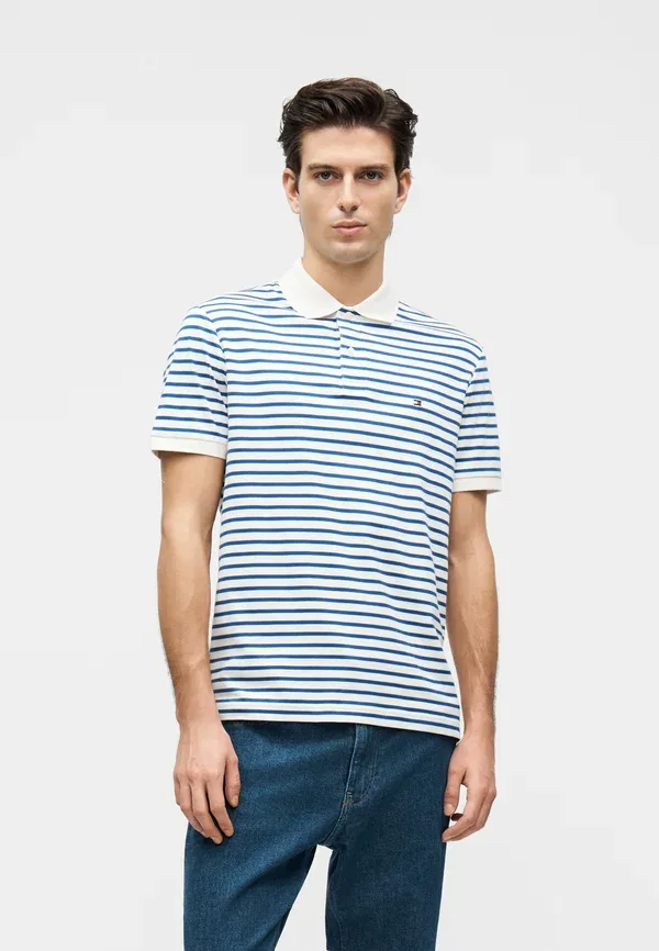 Поло Tommy Hilfiger Seasonal Core Essentials, цвет слоновая кость/пигментный синий