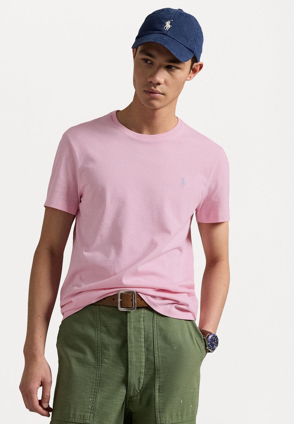 

Базовая футболка CUSTOM SLIM FIT JERSEY CREWNECK T-SHIRT Polo Ralph Lauren, фуксия