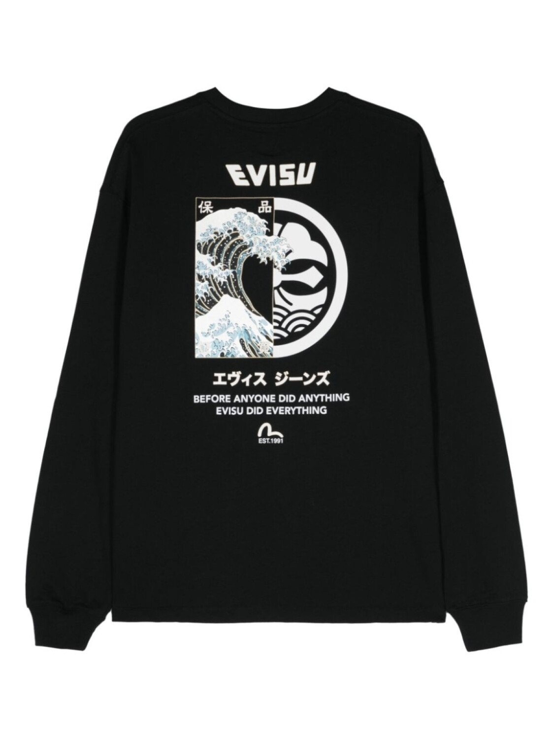 

EVISU футболка The Great Wave and Kamon, черный