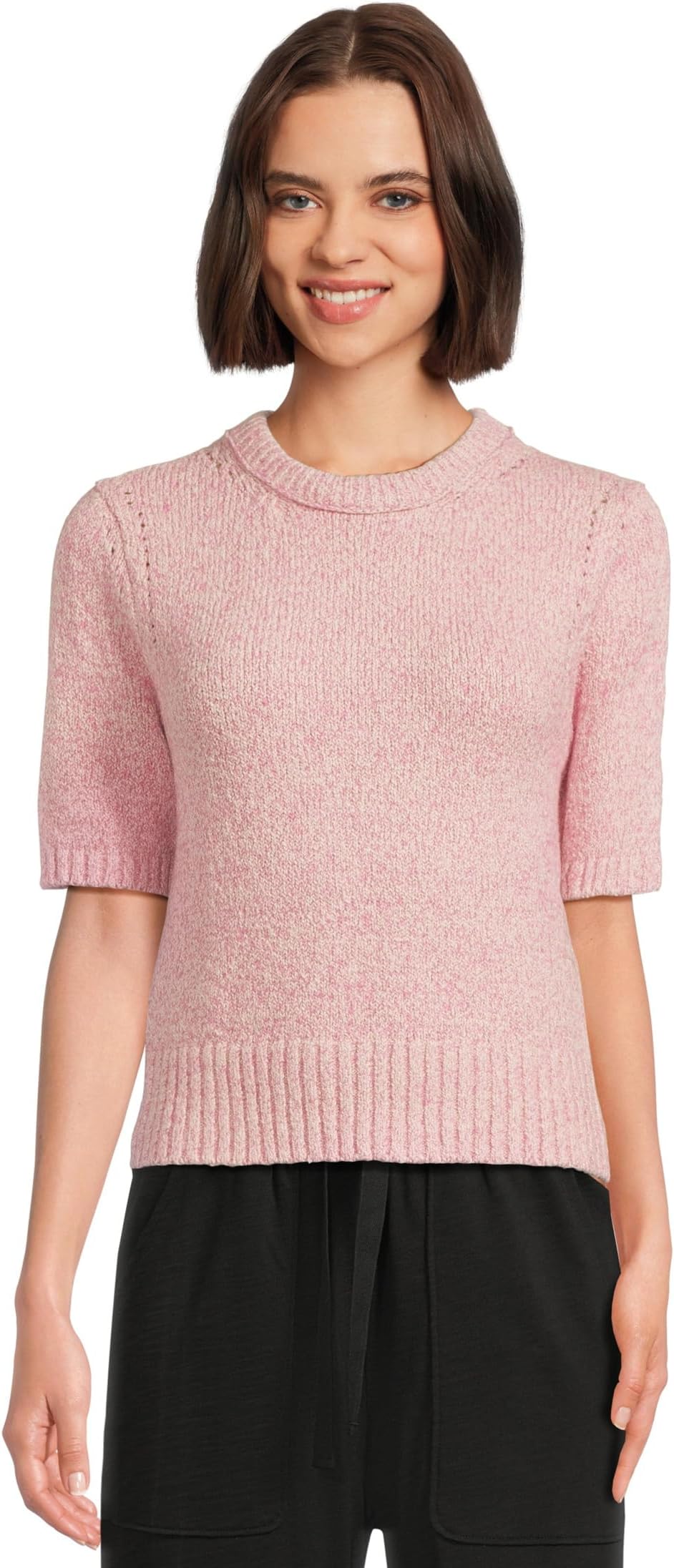 

Свитер Lilla P Short Sleeve Marled Pullover, Rosebud Marl