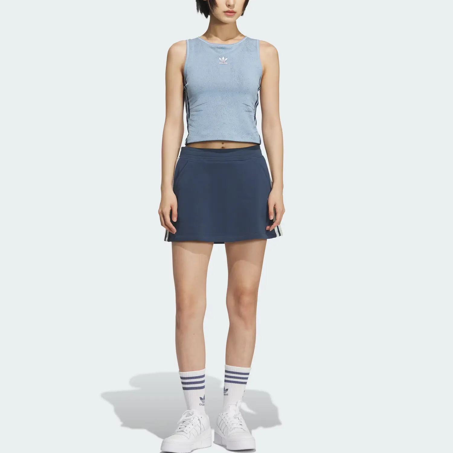 SS25 Повседневные короткие юбки Women's Adidas Originals, синий — фото 2