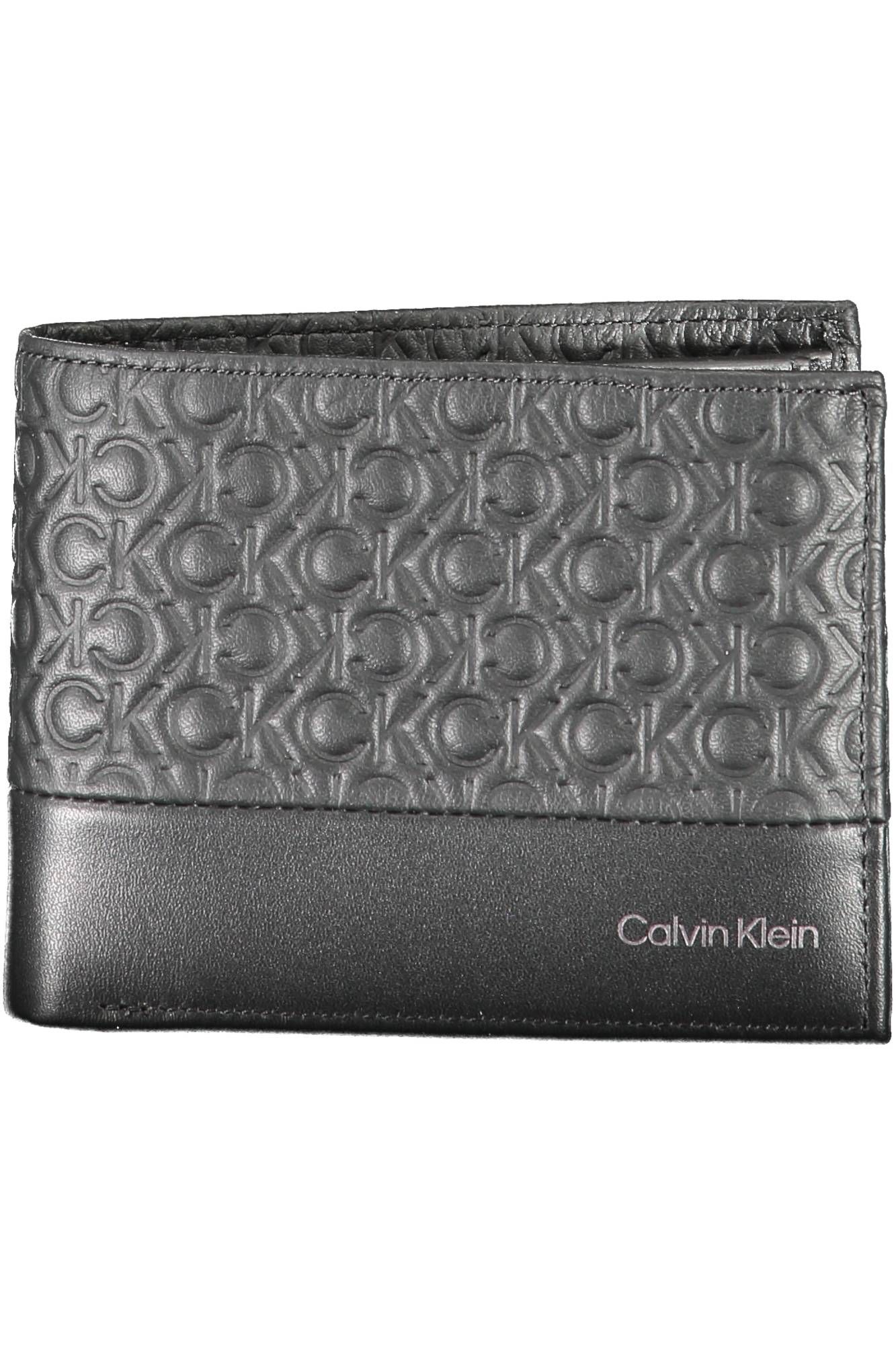 

Черный кожаный мужской кошелек Calvin Klein